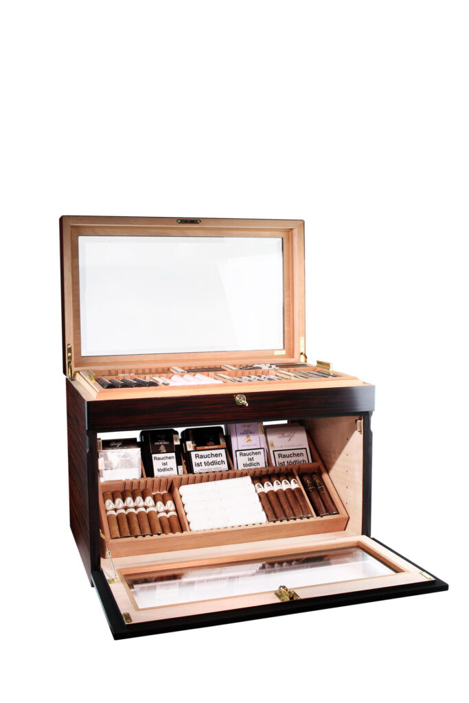 Cave à cigares Adorini Portico Deluxe marron pour 400 cigares, finition marron chaud